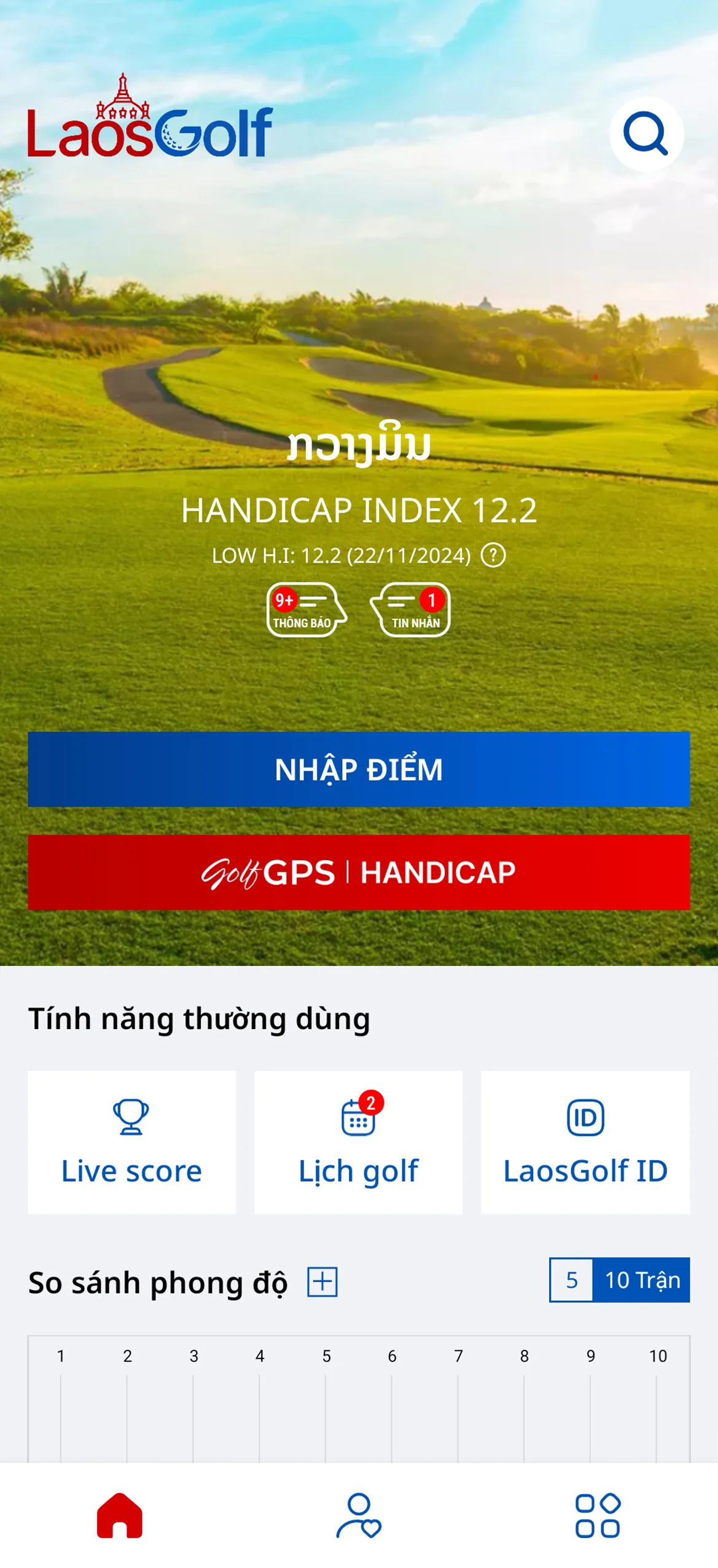 GolfHandicap chuẩn xác cho cuộc chơi công bằng